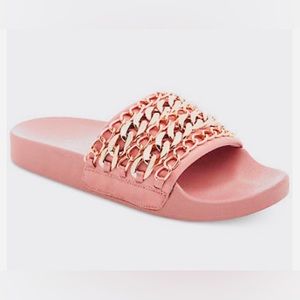 Brand New in Box Steve Madden Blush Chain Slide/Sandals